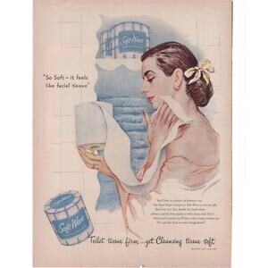 Scott Soft Weve Toilet Tissue / De Beers Diamond Advertisement Vintage 1949